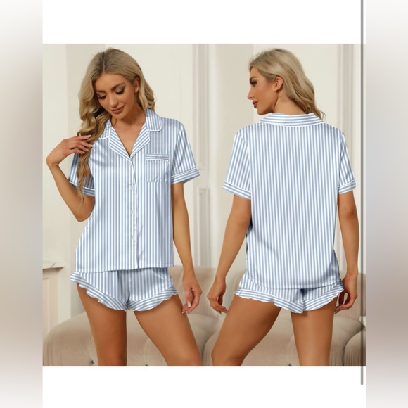 Sapjon - silky blue stripe pjs - Picture 2 of 8